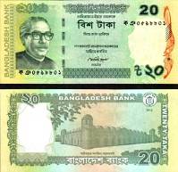 *20 Taka Bangladéš 2012-23, farebná verzia P55A UNC - Kliknutím na obrázok zatvorte -